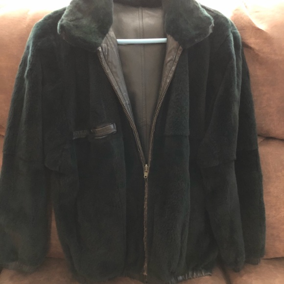 Reversible mink/leather jacket. - Picture 1 of 7